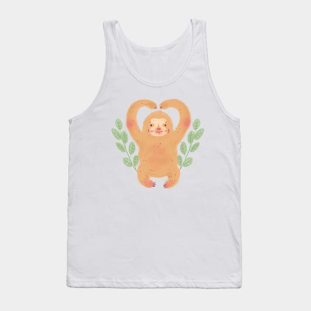 Lovely sloth illustration Tank Top by KookyAngie